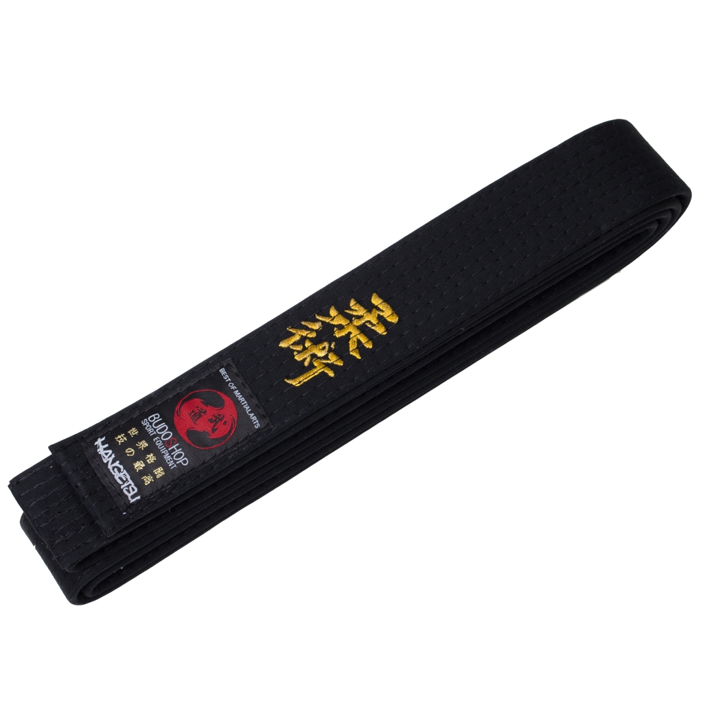 Черный пояс BUDO BELT Jiu-Jitsu золото купить оптом пояса для джиу ...