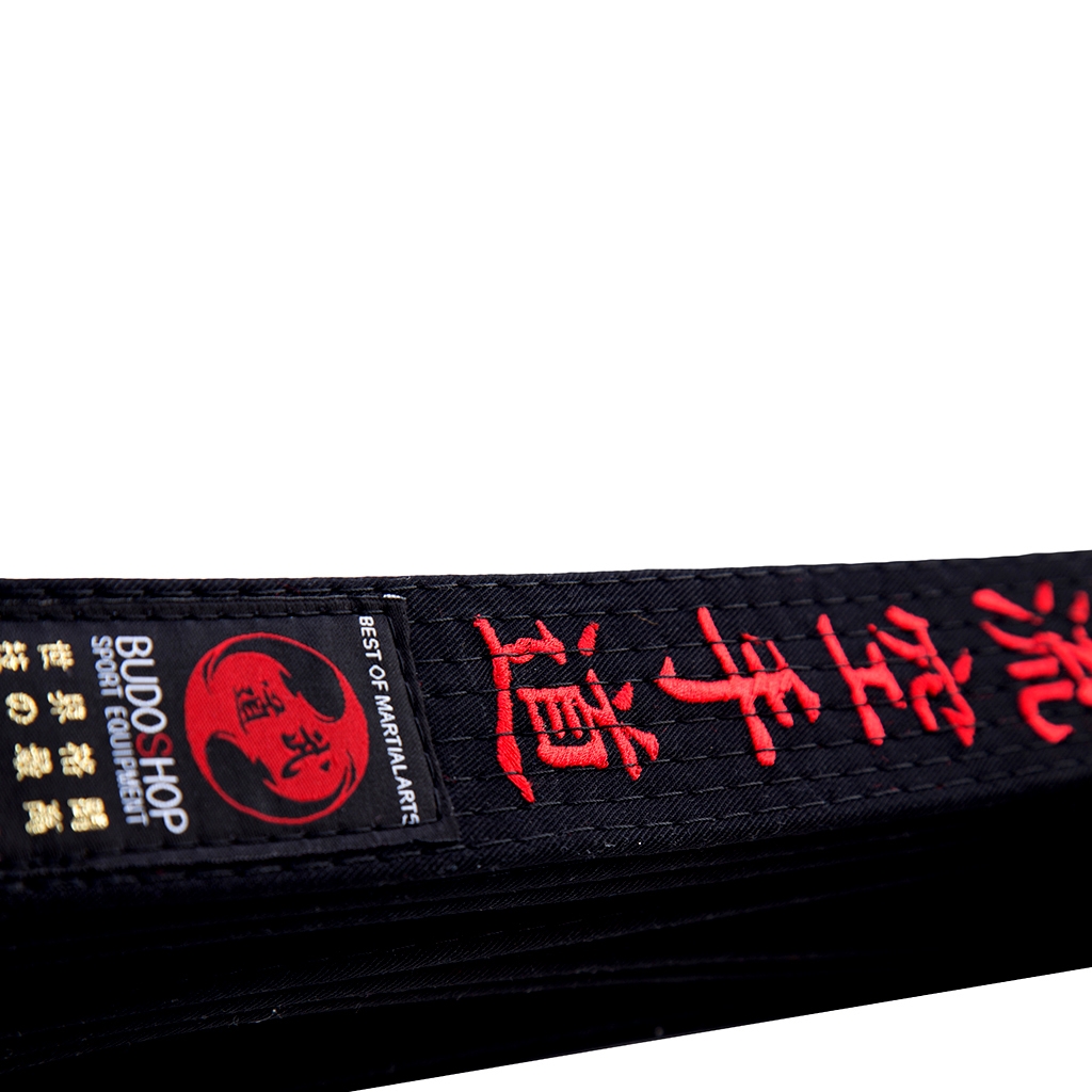 Черный пояс BUDO BELT GojuRyu красный купить оптом пояса для каратэ в