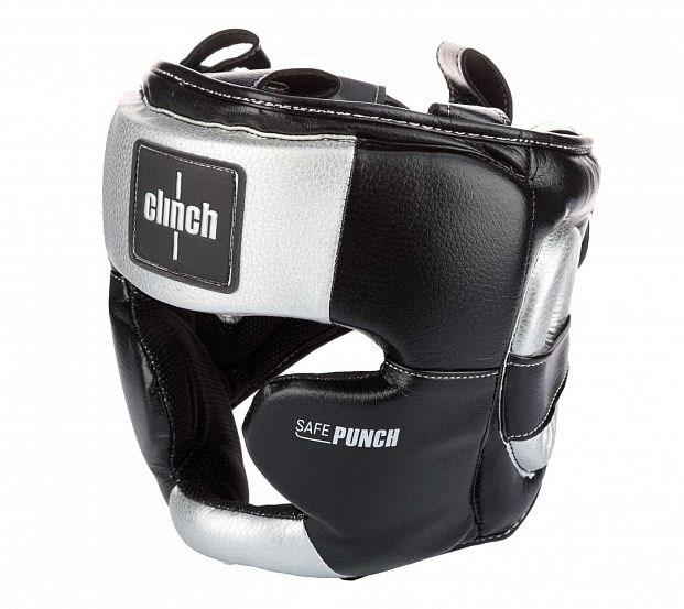 Шлем для единоборств CLINCH Punch 2.0 Full Face, черно-серебристый ...
